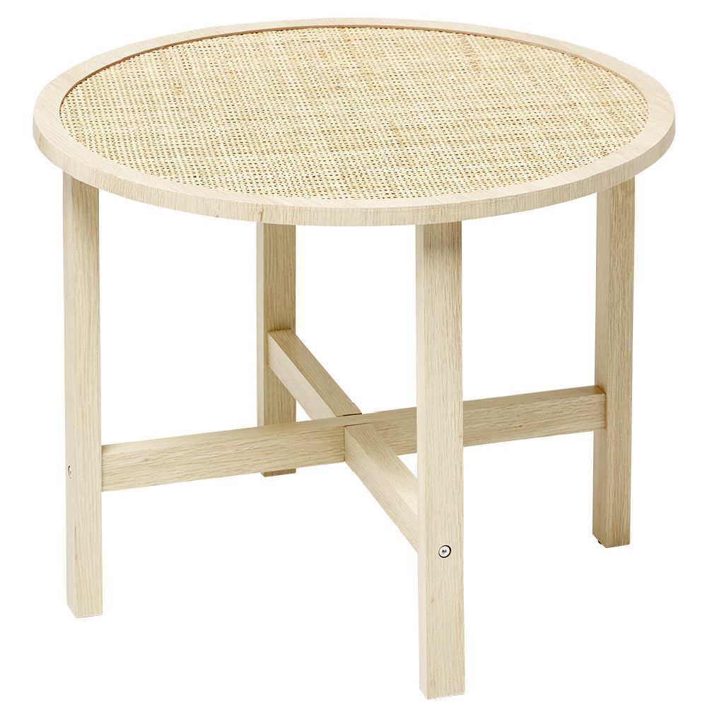 Table basse Kanna cannage de rotin Ø60xH45 cm