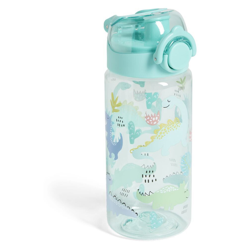 Gourde pour enfant motif dinosaure 500ml plastique bleu Ø7xH19cm