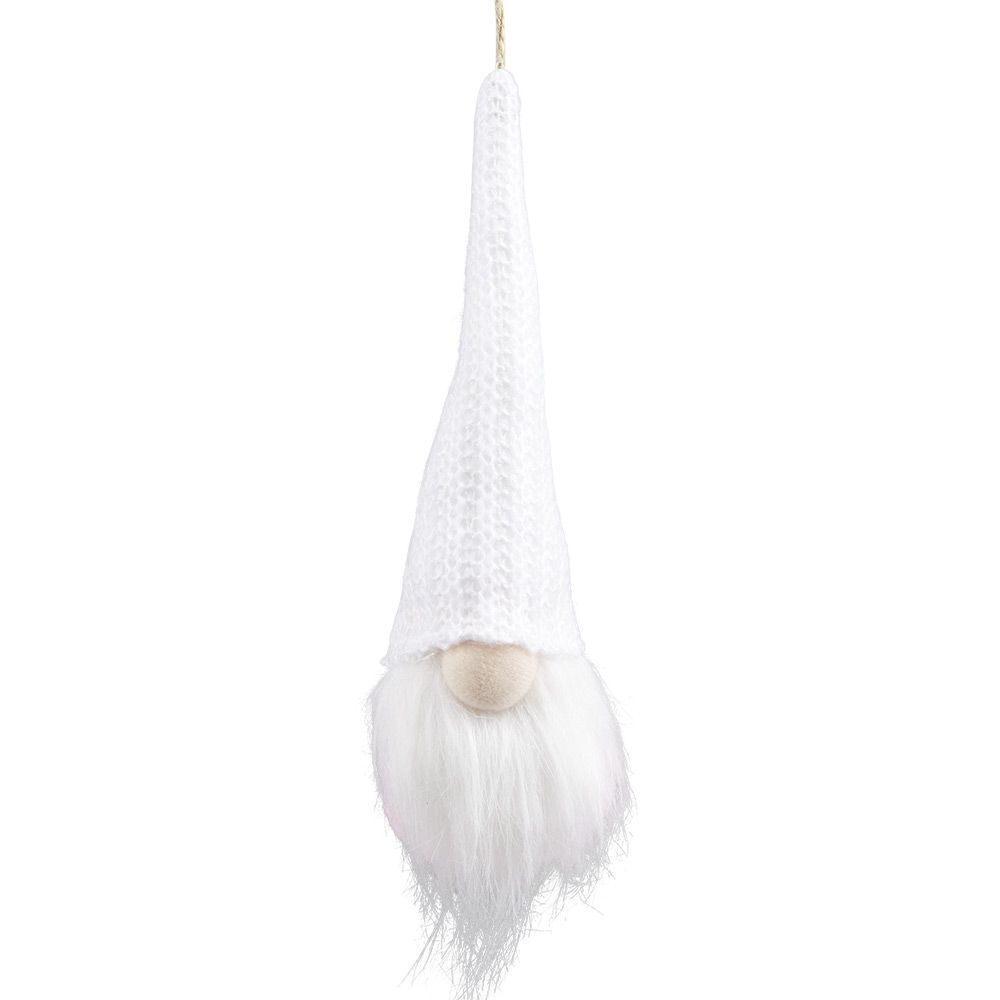 Gnome lumineux avec bonnet de laine à poser ou suspendre Ø7xH20cm