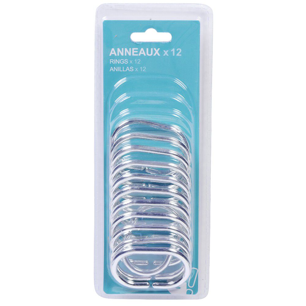 Anneau de douche gris ovale x12