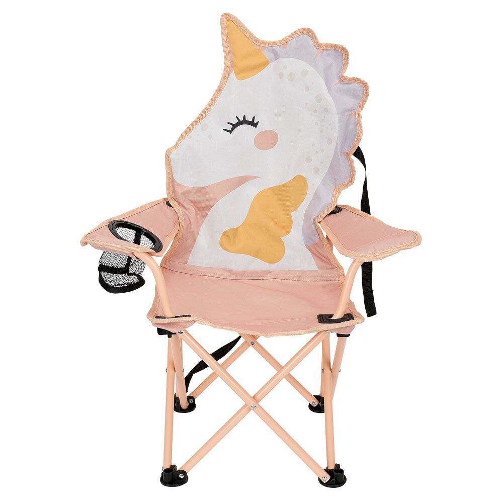 Chaise de camping licorne acier et polyester 55x34xH75cm