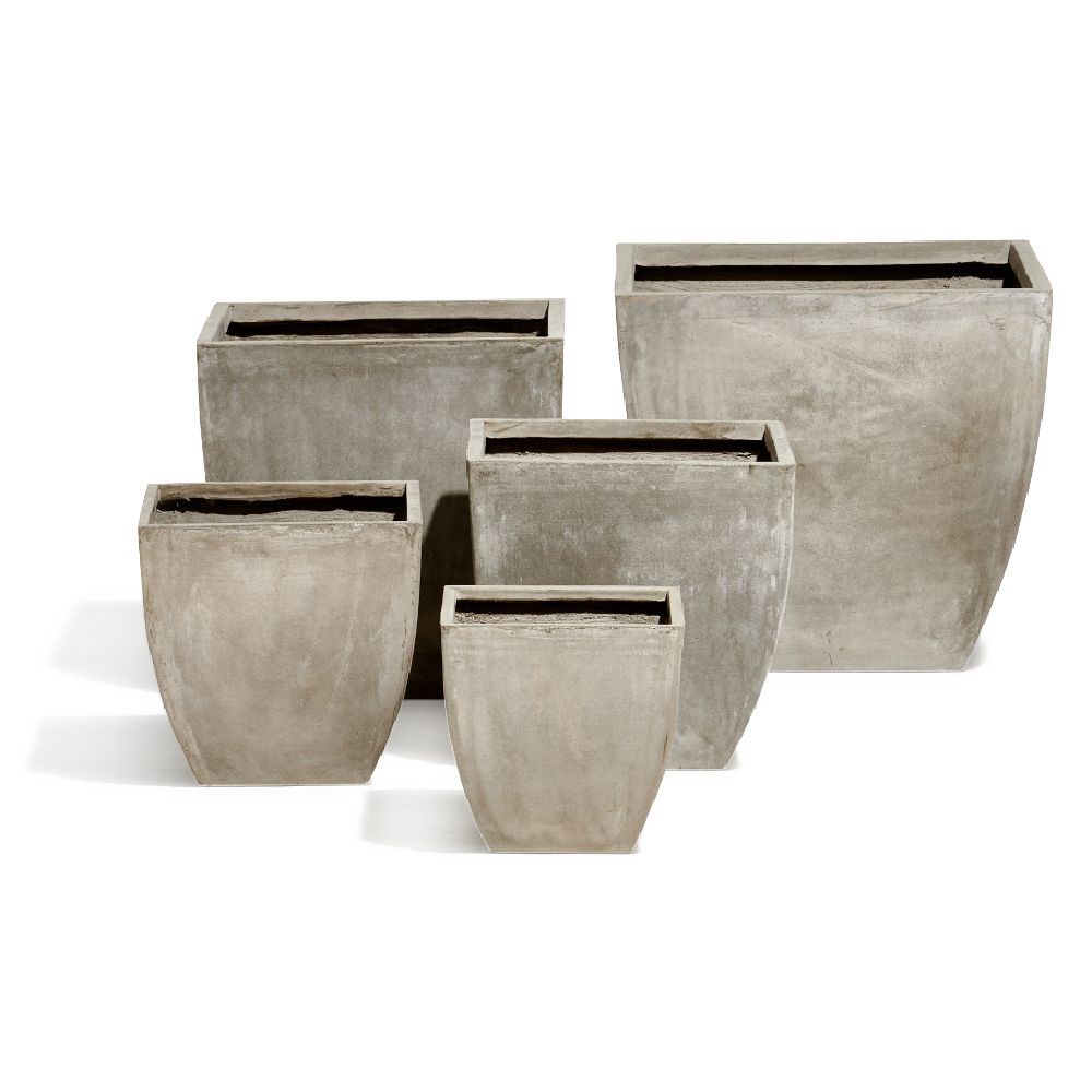 Cache pot fibre d'argile carré gris 33x33xH33cm