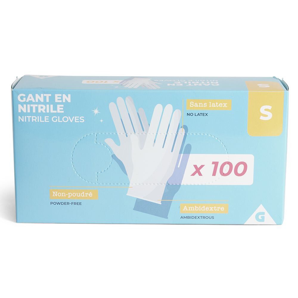 Gants en nitrile taille S x100 bleu