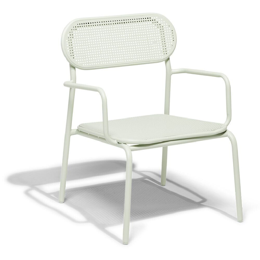 Chaise basse de jardin Faro empilable métal vert 56x56xH75cm