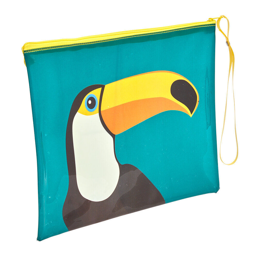 Pochette de plage design toucan