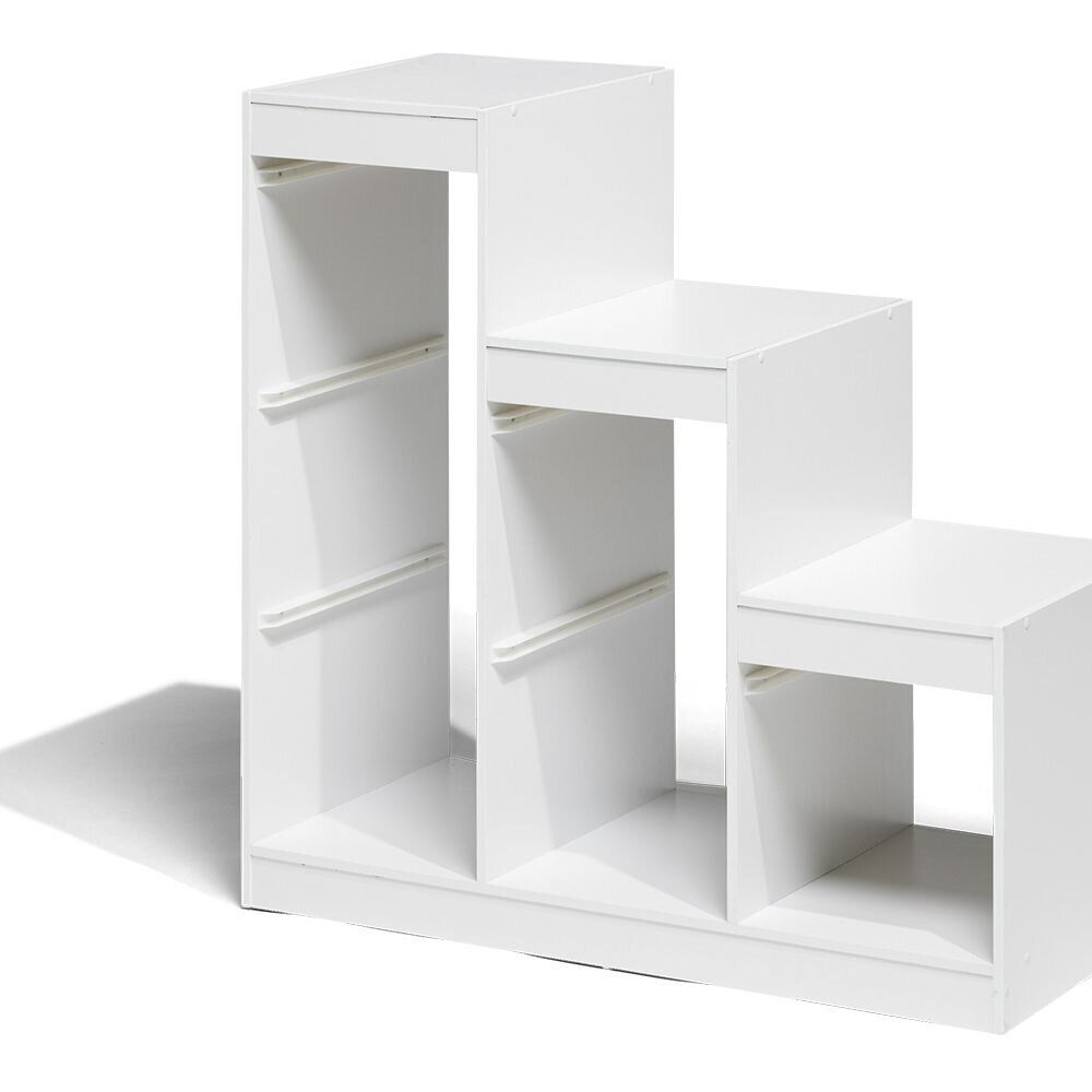 Structure pour bac de rangement 6 cases bois blanc