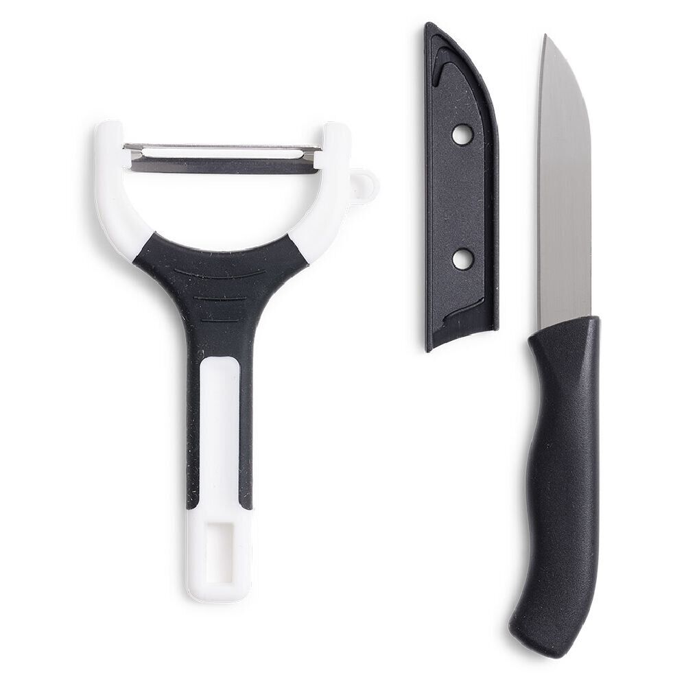 Set couteau et éplucheur inox et plastique - 3 modèles