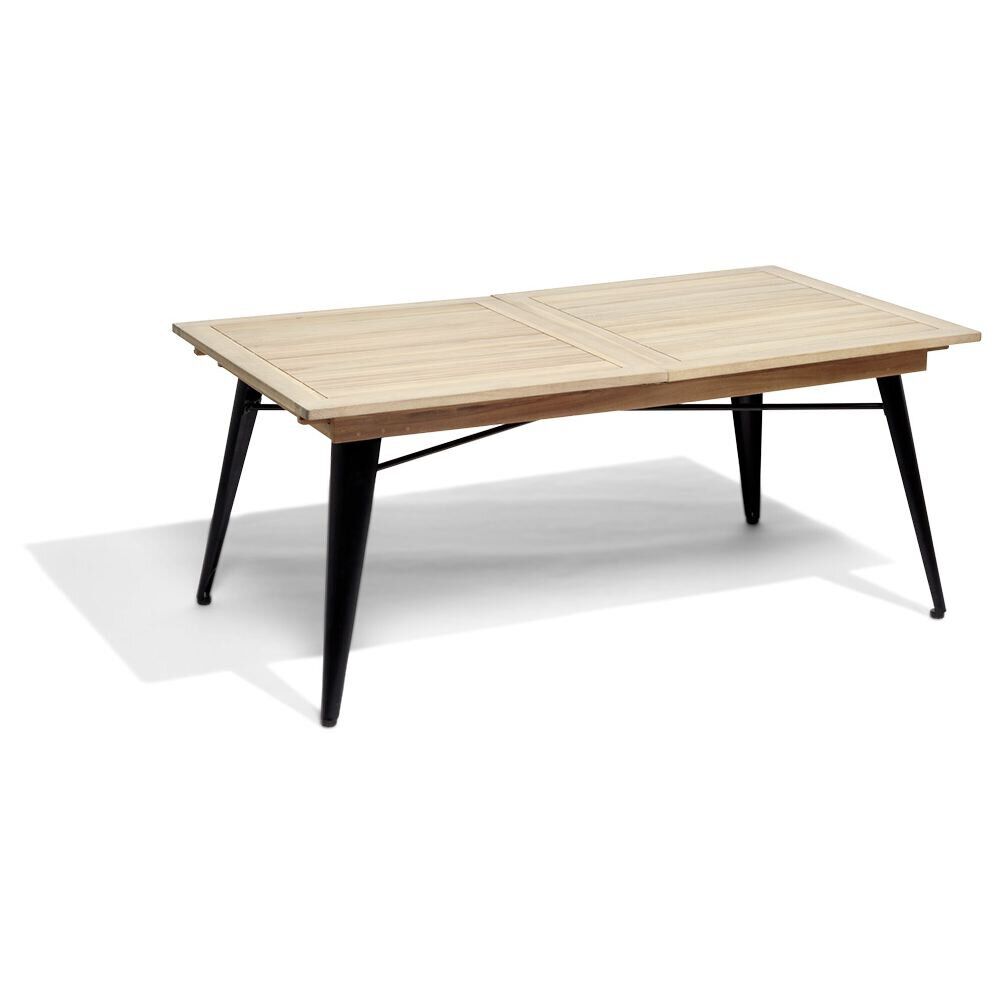Table extensible Fabrik 6/8 personnes acacia naturel et métal noir 180/240x100xH75cm