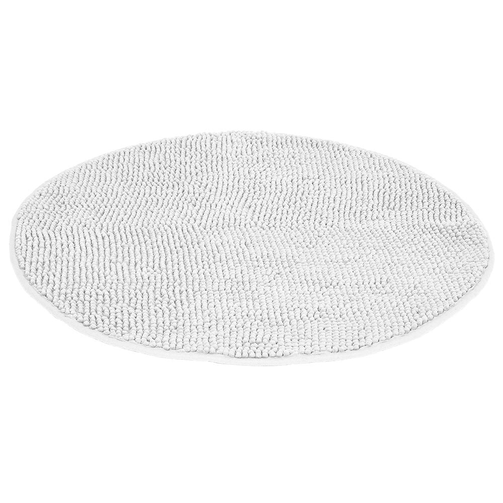 Tapis de salle de bain chenille rond blanc Ø70 cm