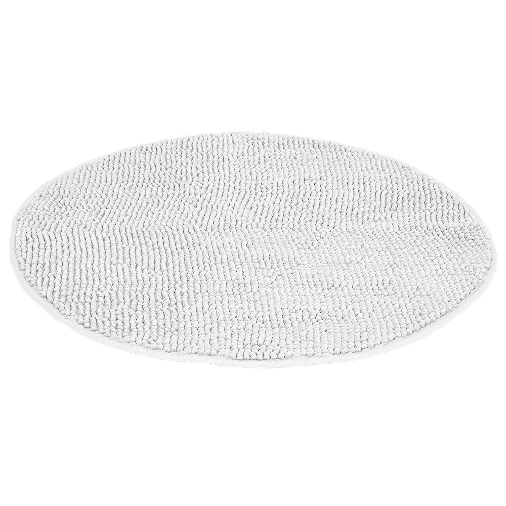 Tapis de salle de bain chenille rond blanc Ø70 cm