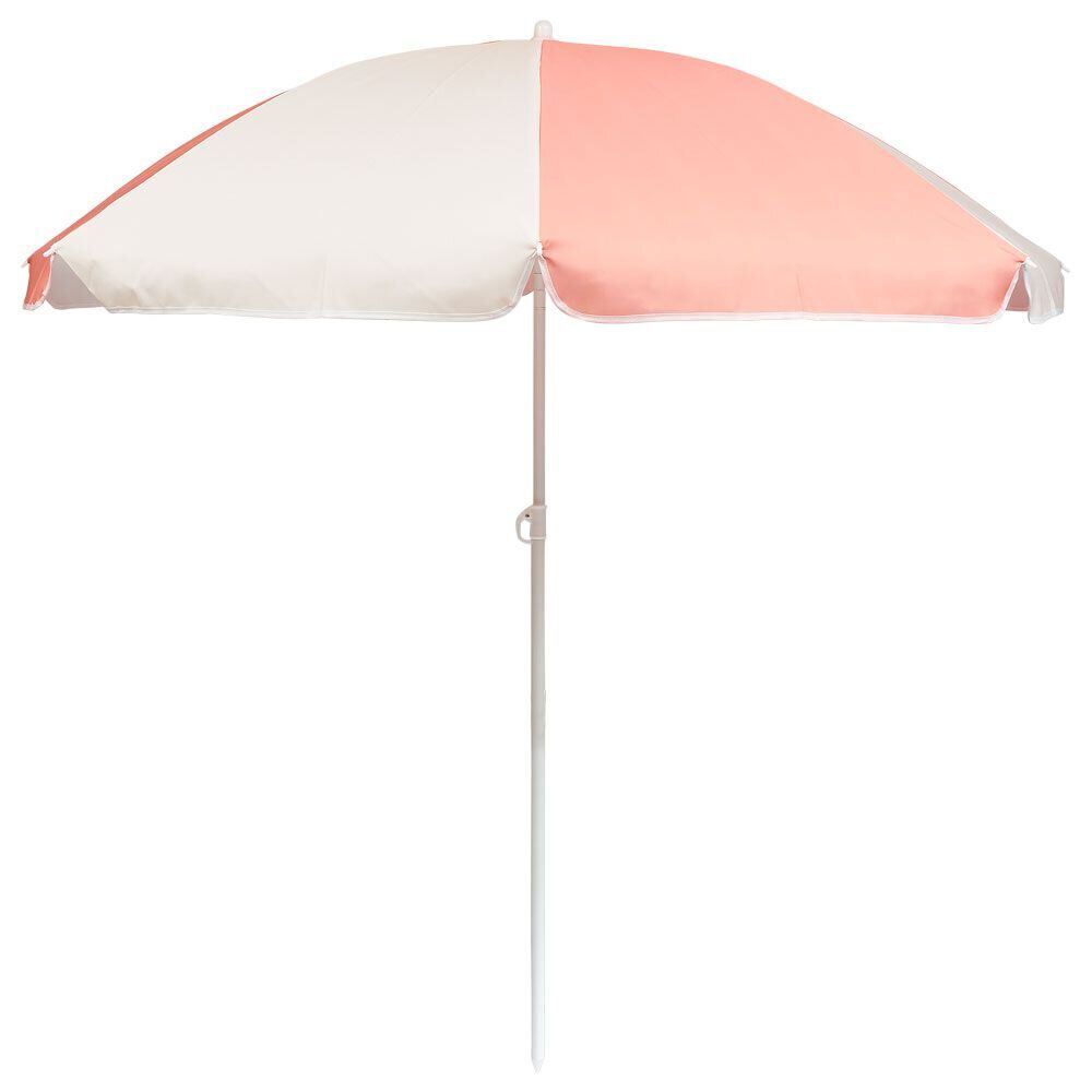 Parasol de plage Funky blanc et corail Ø160xH195cm
