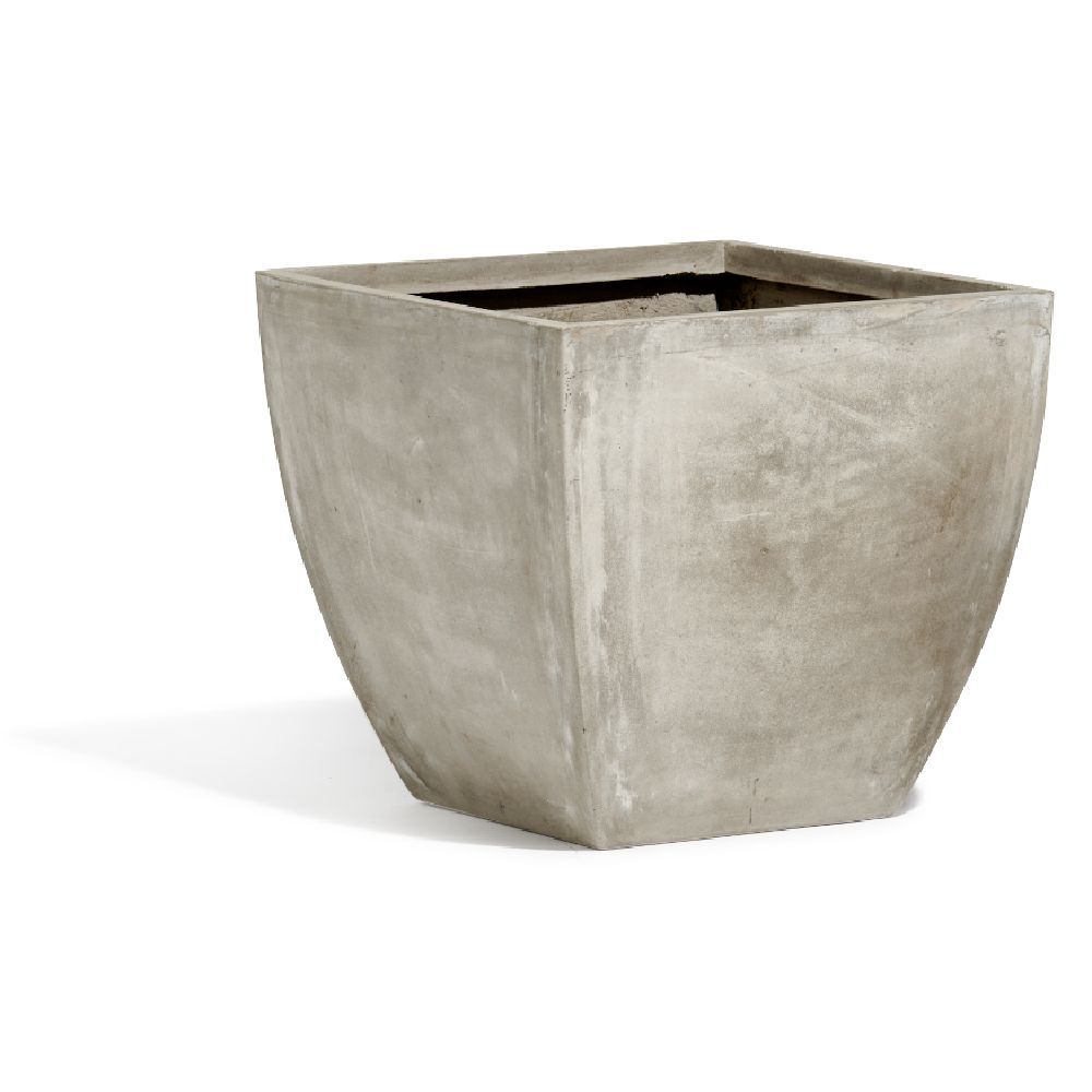 Cache pot fibre d'argile carré gris 33x33xH33cm