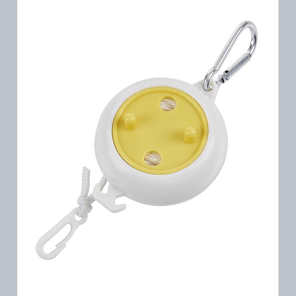 Enrouleur corde à linge rétractable 8 m jaune et blanc