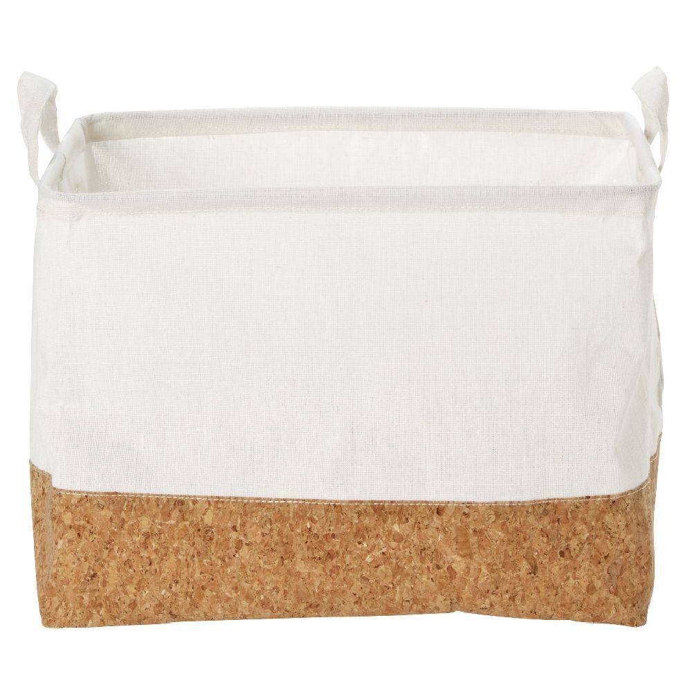 Panier à linge rectangulaire en coton blanc