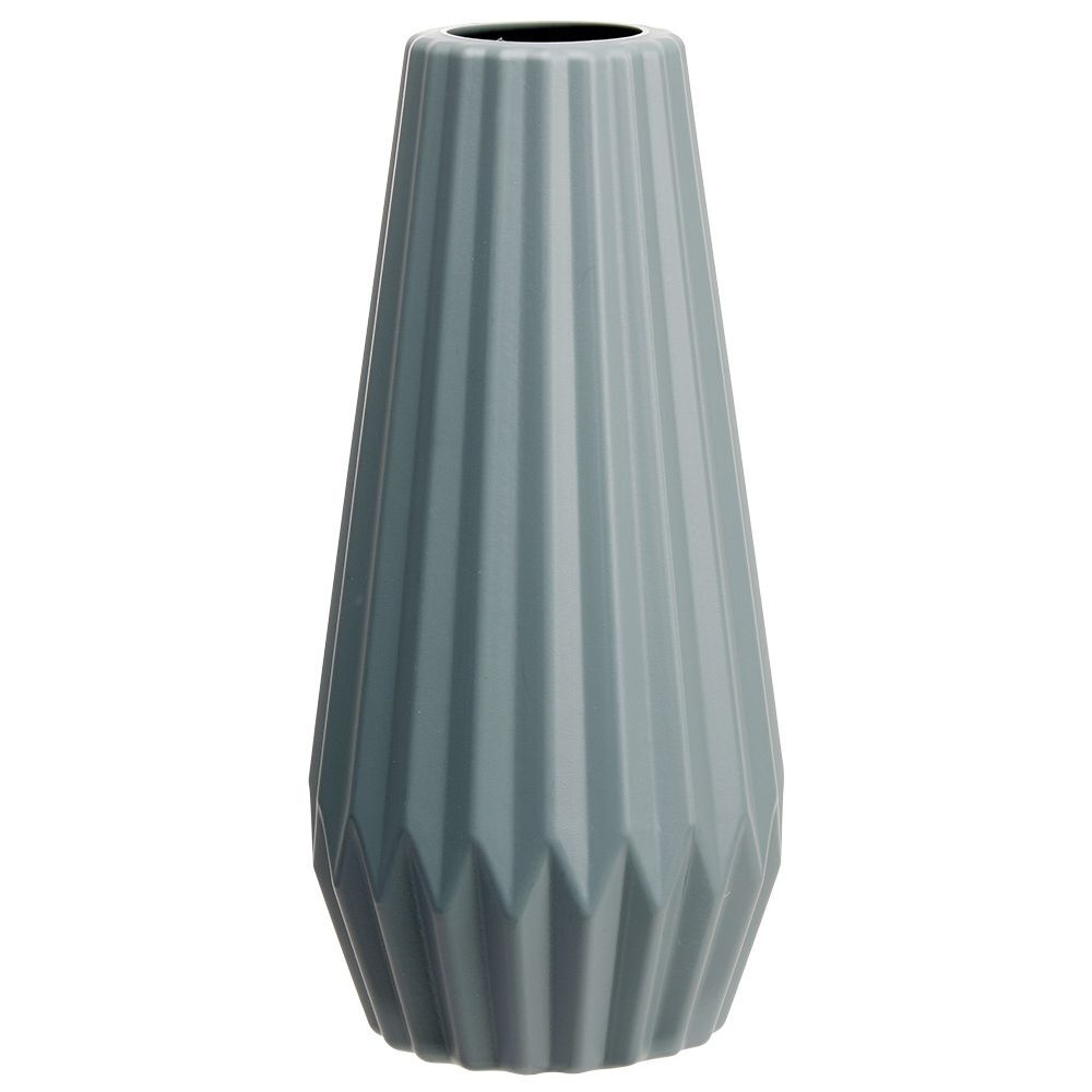Vase cylindrique en plastique design strié