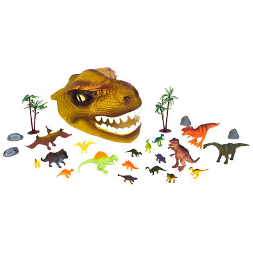 Tête de dinosaure + 20 figurines