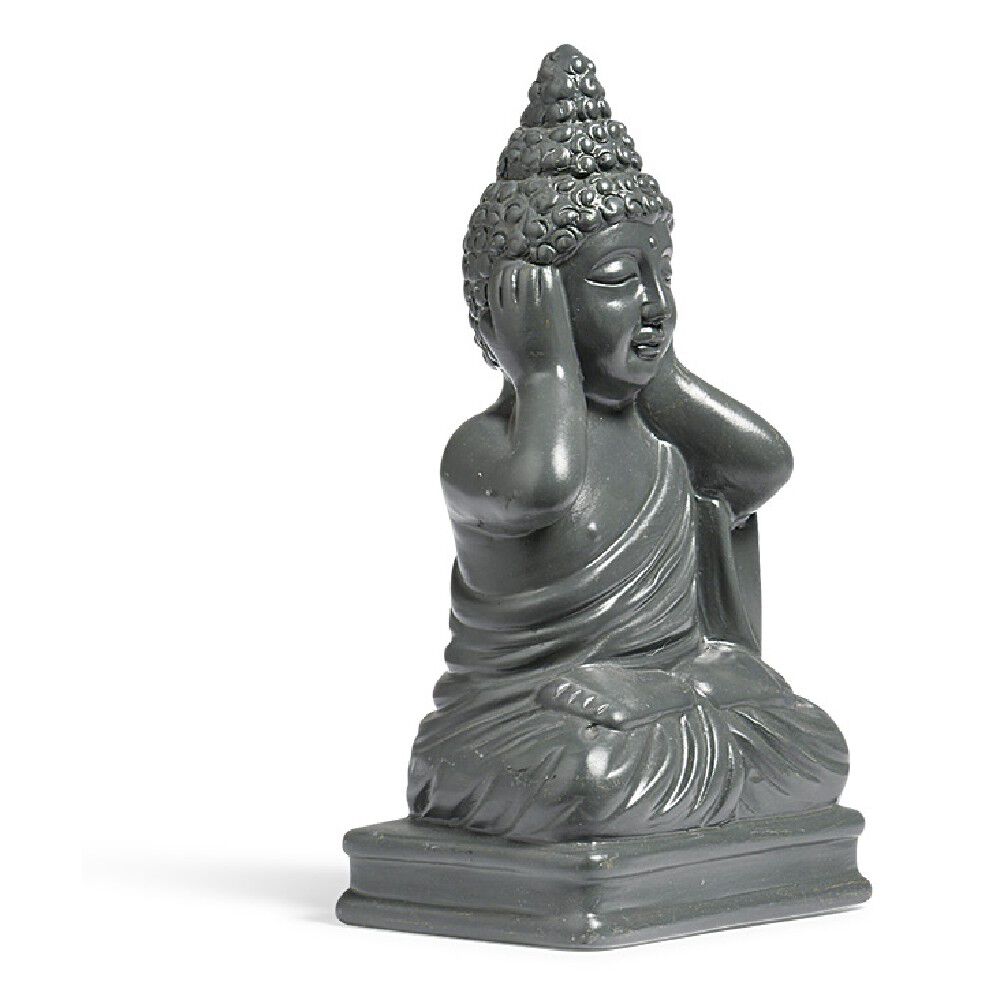 Statue Bouddha de la sagesse résine gris foncé