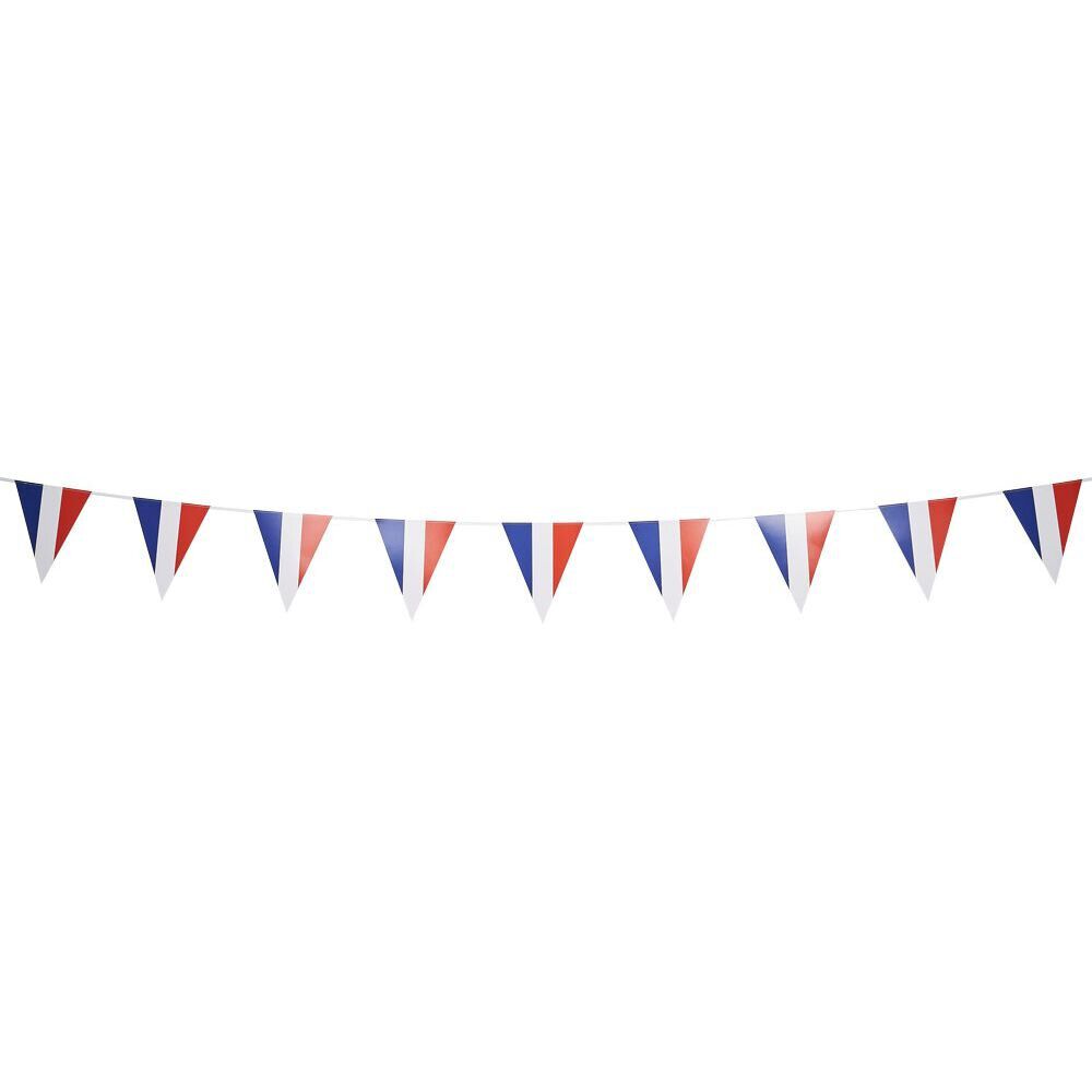 Guirlande papier bleu blanc rouge Happy Party drapeau France 3m