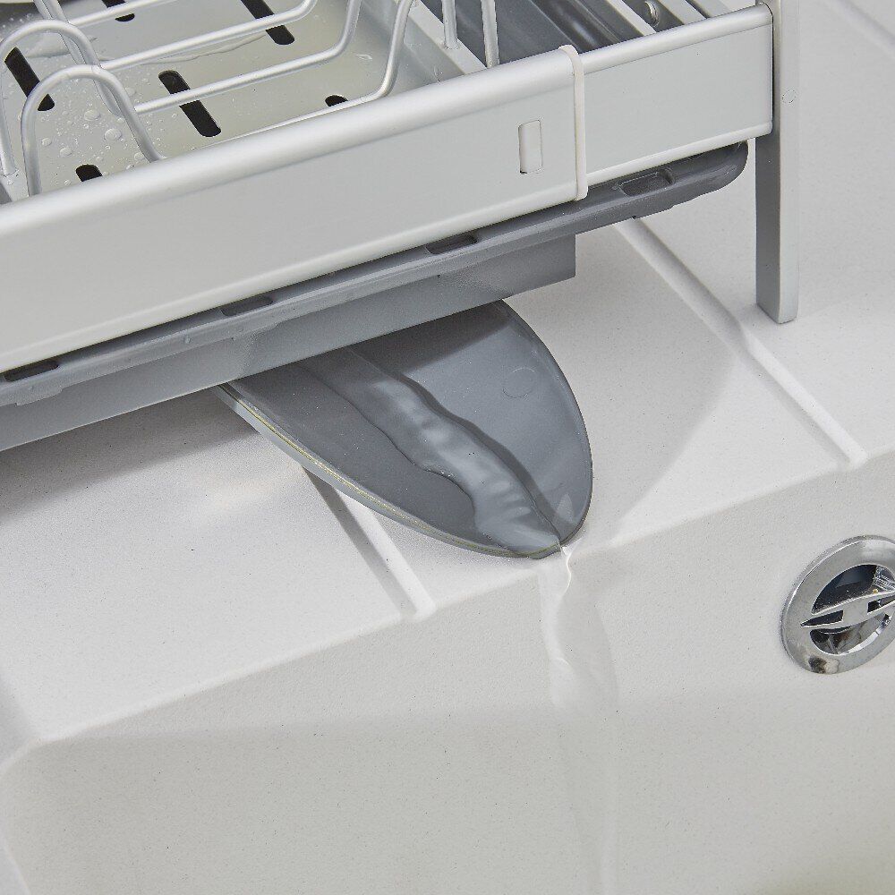 Egouttoir à vaisselle extensible gris et blanc