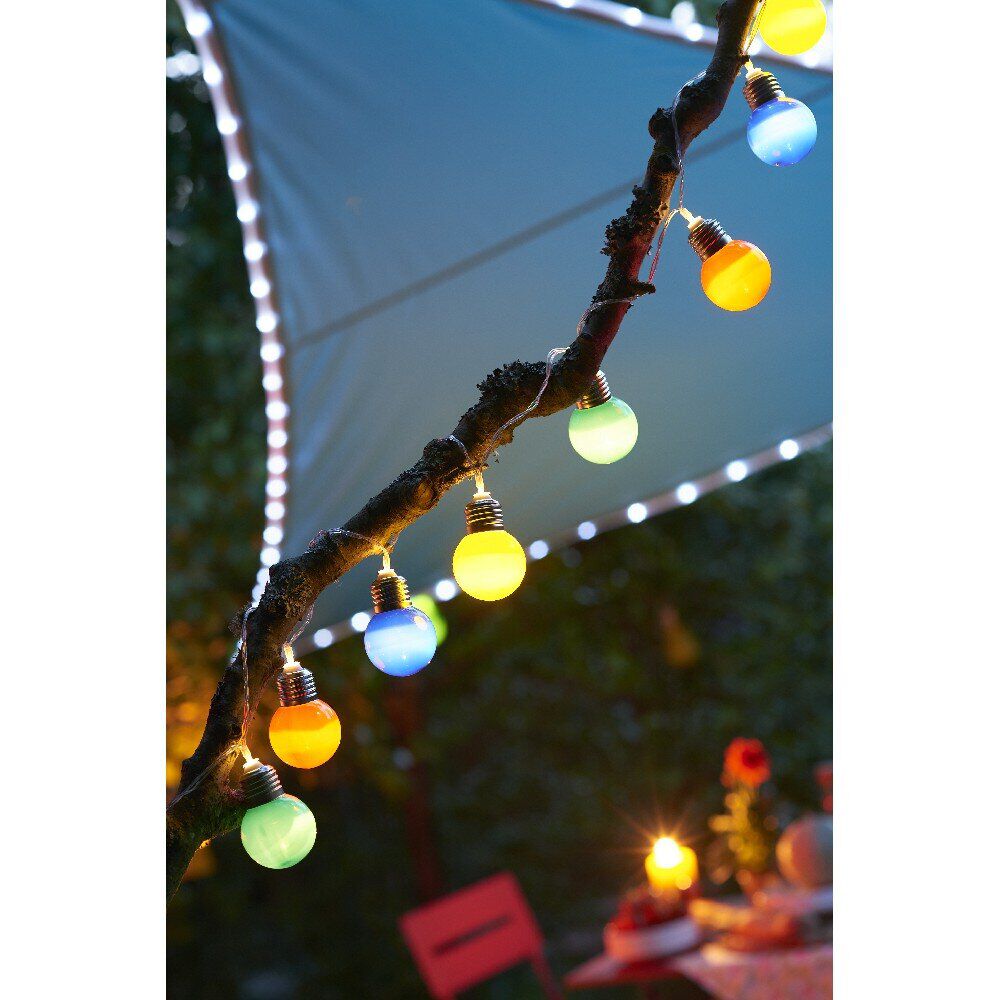 Guirlande lumineuse 10 ampoules multicolores 1,65 m