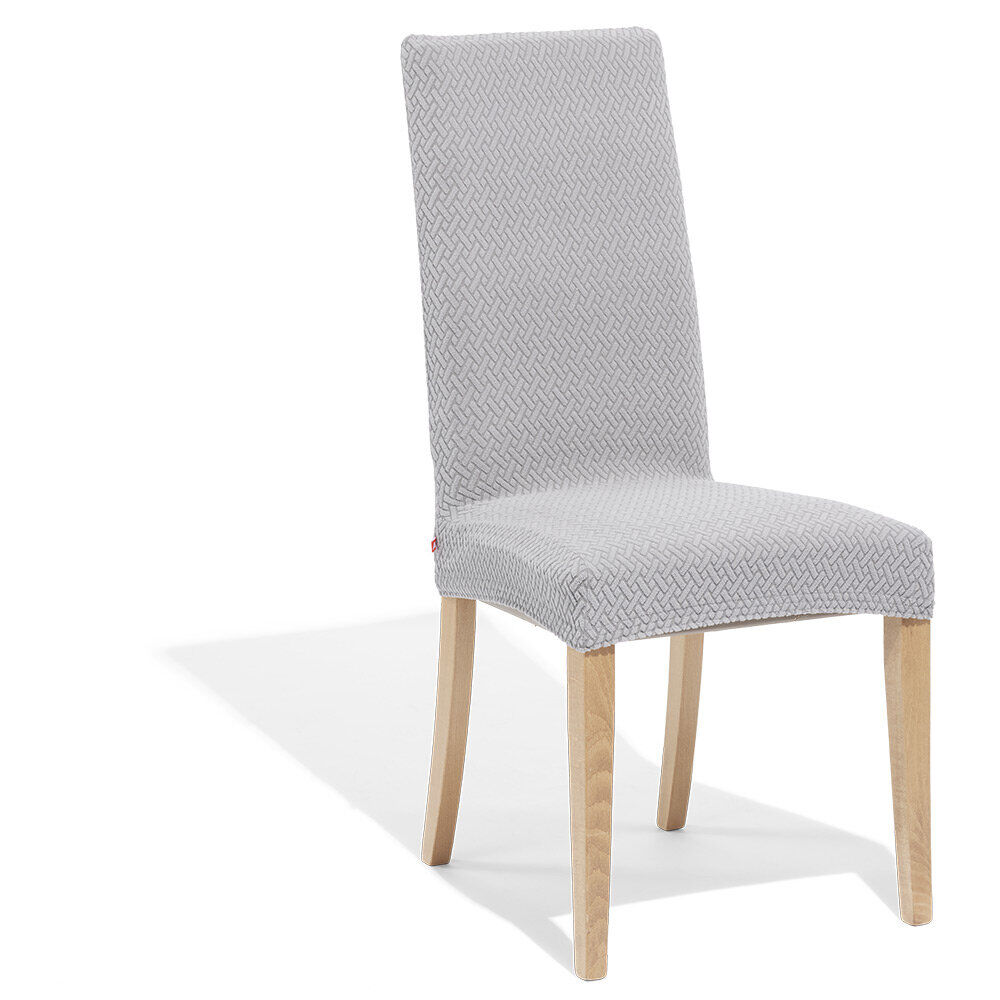 Lot de 2 housse de chaise polyester gris 45xH45x40cm