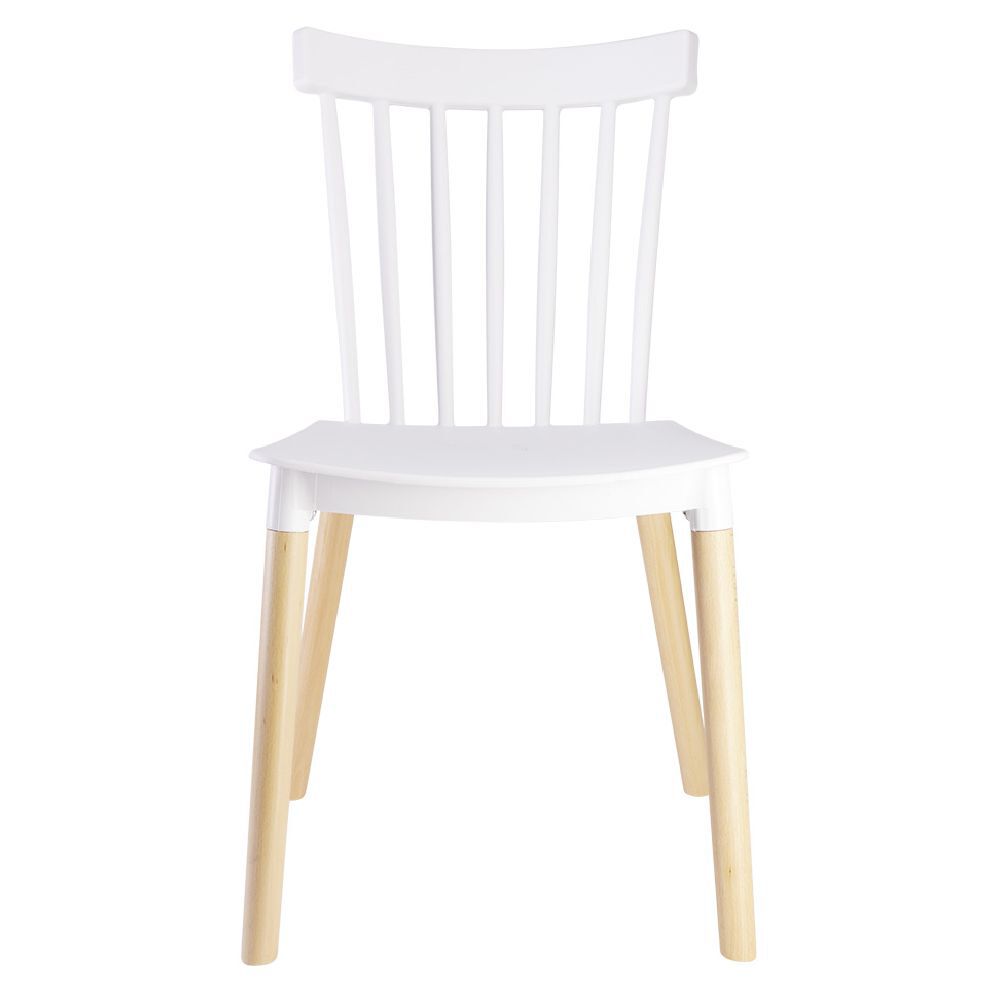 Chaise Lida blanche avec pieds en bois naturel x2