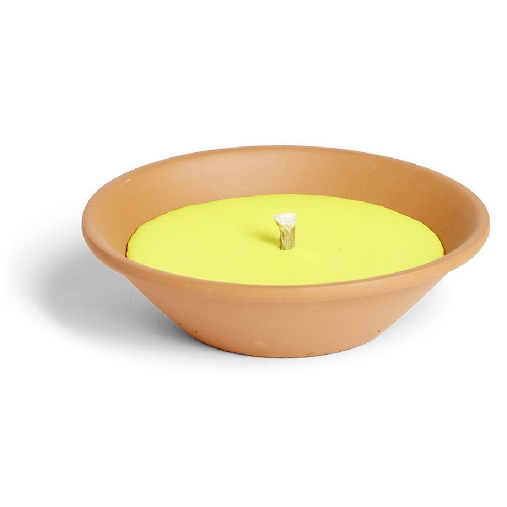 Bougie à 1 mèche citronnelle 280g pot terre cuite Ø18x5cm