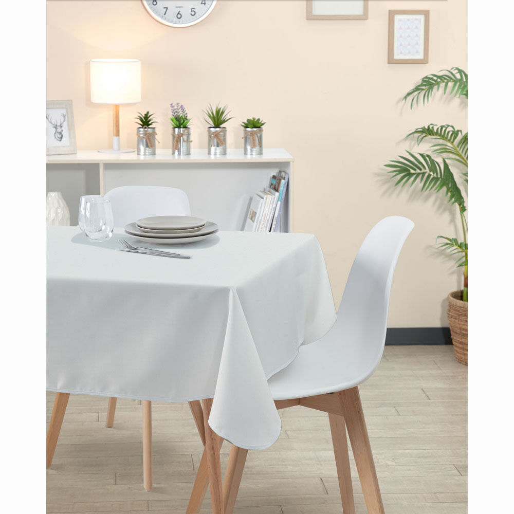 Nappe rectangulaire blanche unie