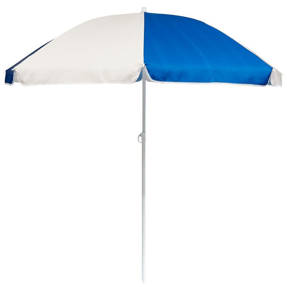Parasol de plage Funky blanc et bleu Ø160xH195cm