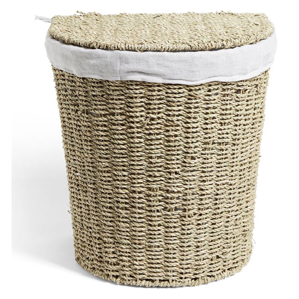 Panière à linge 43L 36xH40x30cm jonc de mer beige