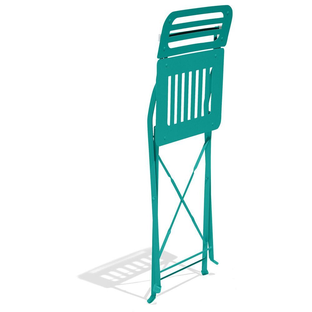 Chaise de jardin Rio pliante métal bleu 41x45xH82cm