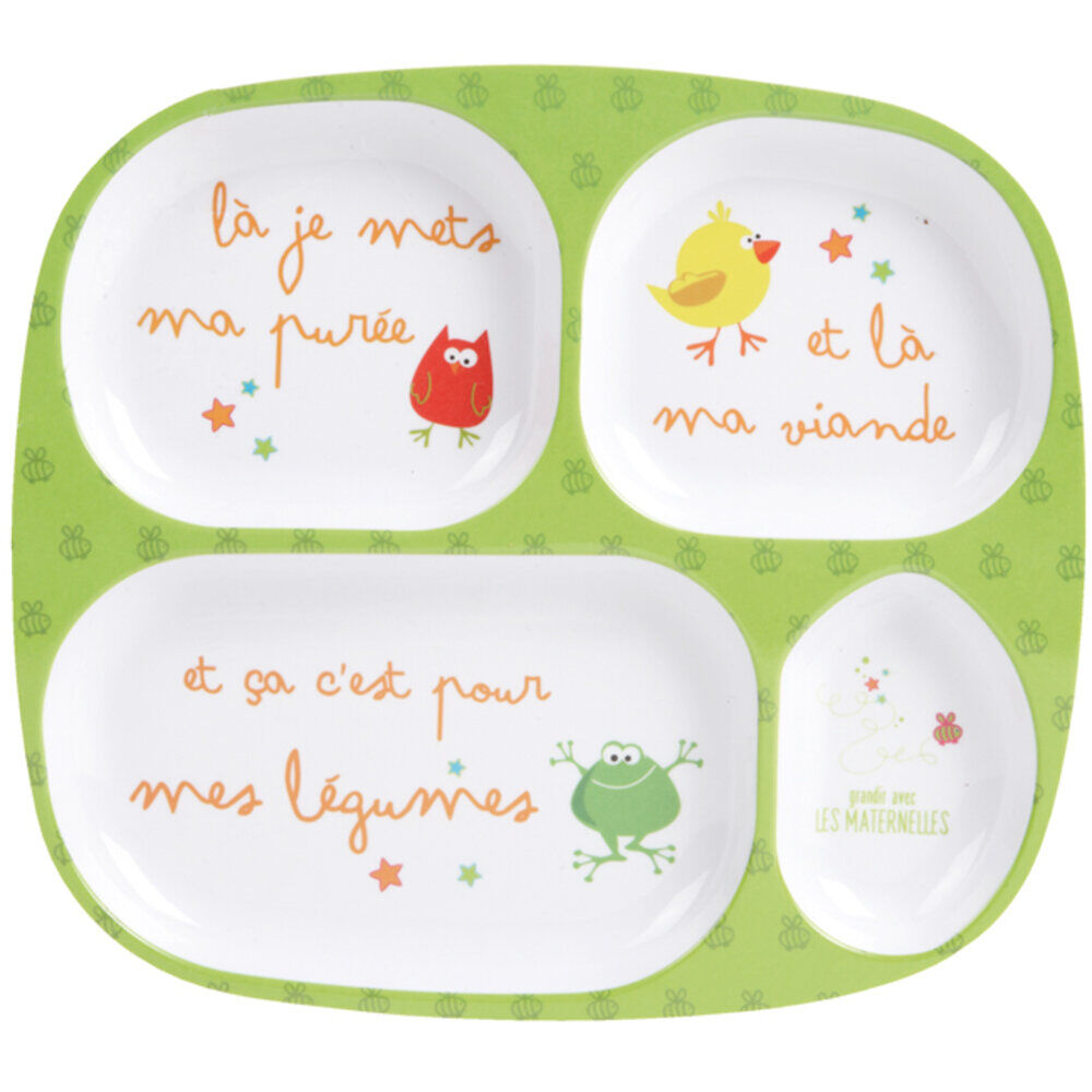 Assiette 4 compartiments enfant Les Maternelles