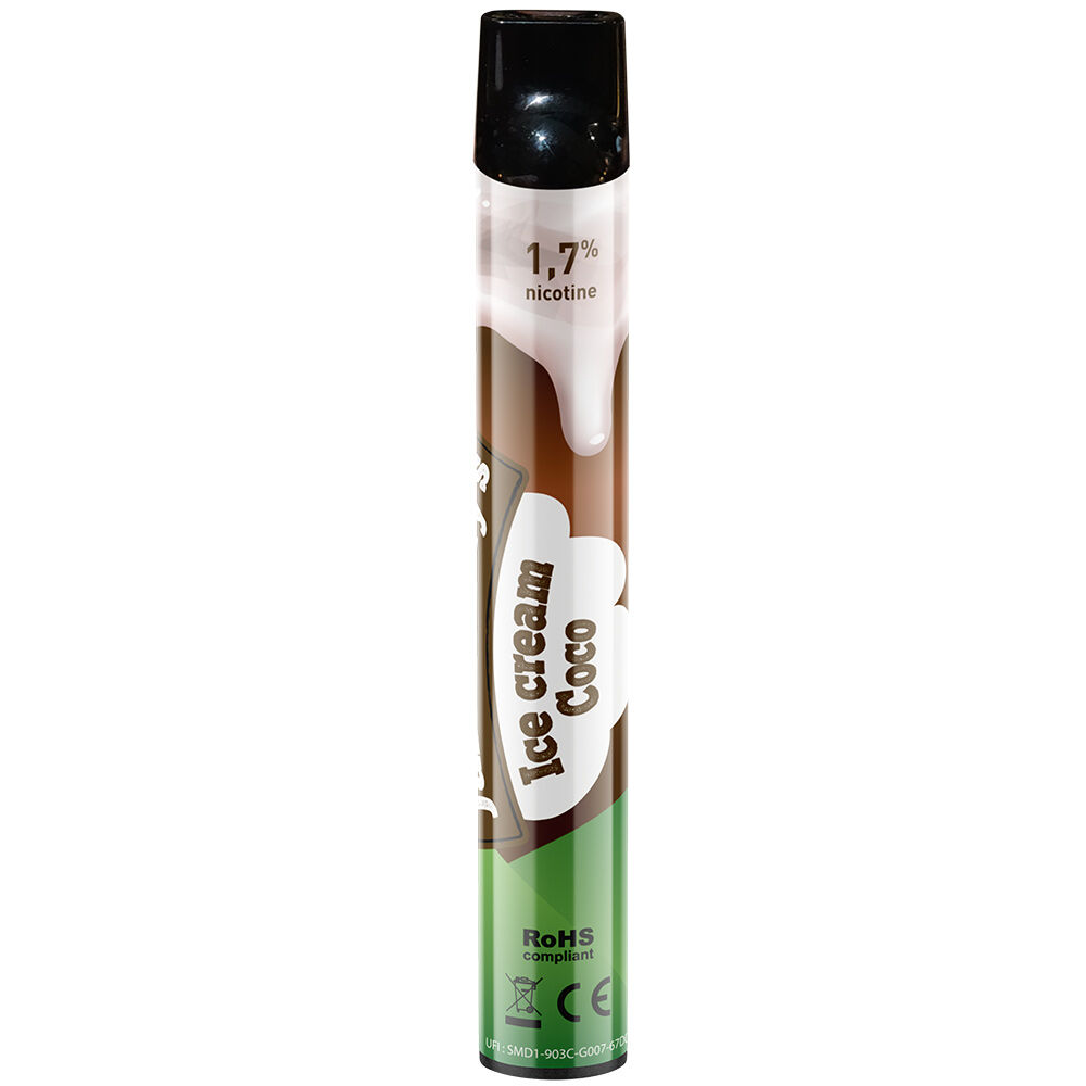E-cigarette jetable ice cream coco 2 ml  1.7% nicotine