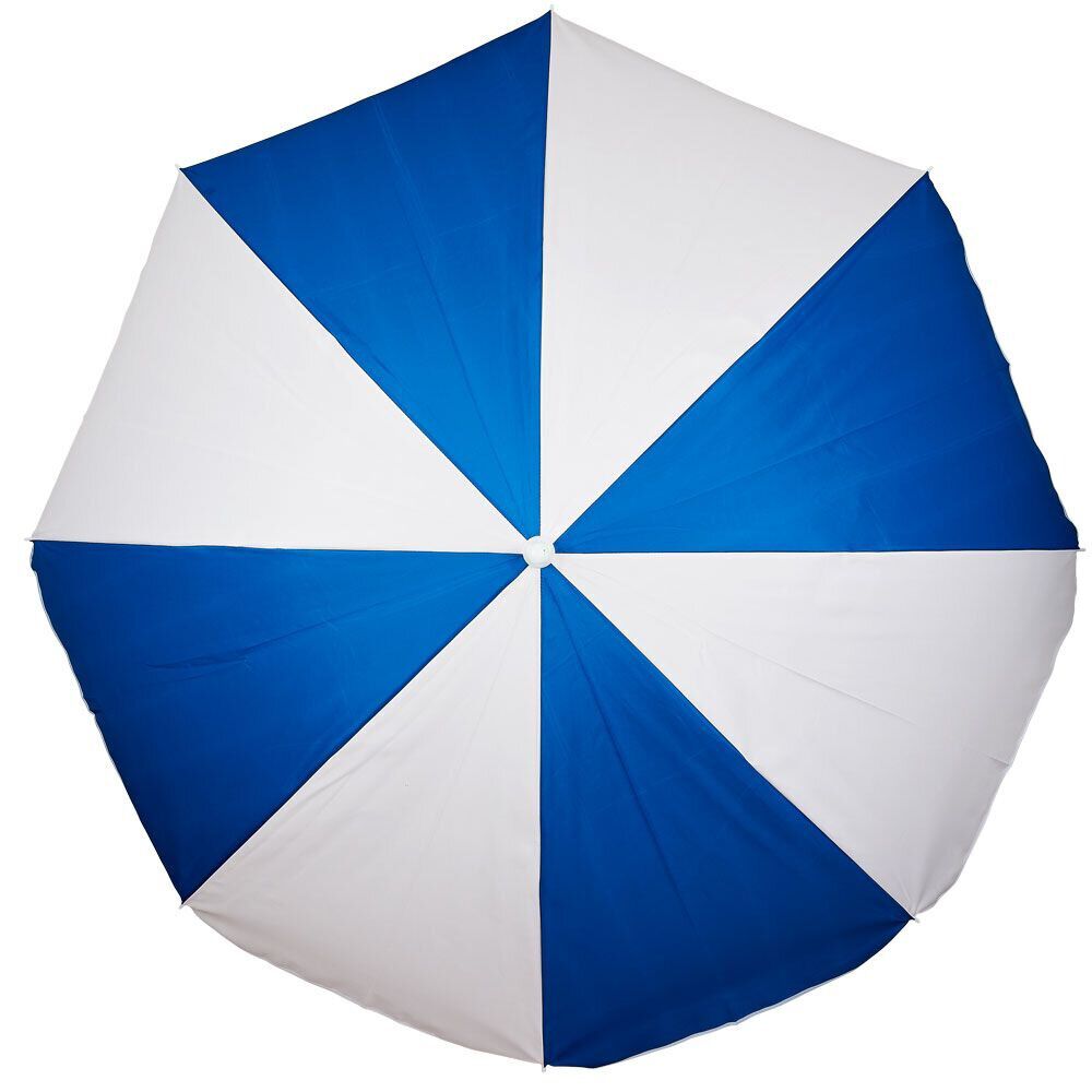 Parasol de plage Funky blanc et bleu Ø160xH195cm