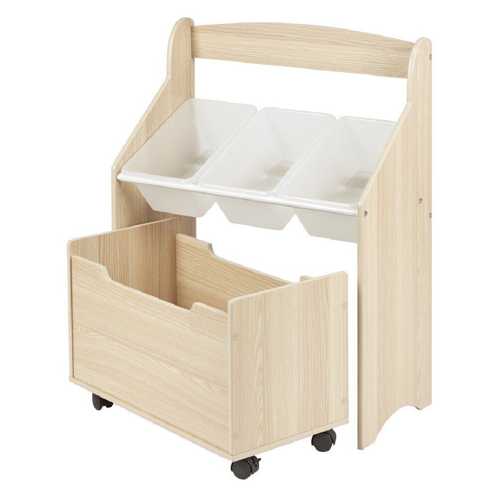 Meuble de rangement pour jouets 3 casiers 1 bac