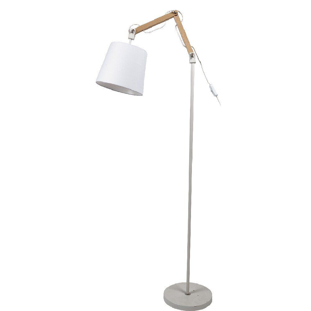 Lampadaire déco bois et métal blanc