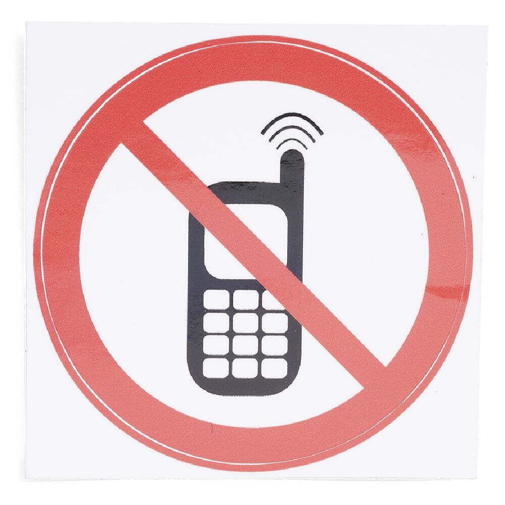 Signalétique adhésive "Interdiction de téléphoner" - 8x8 cm