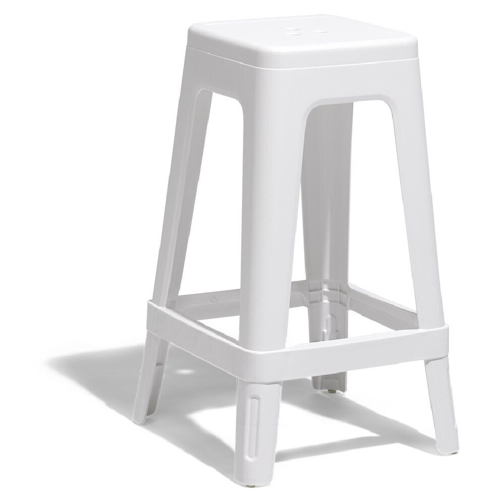 Tabouret de jardin en plastique blanc