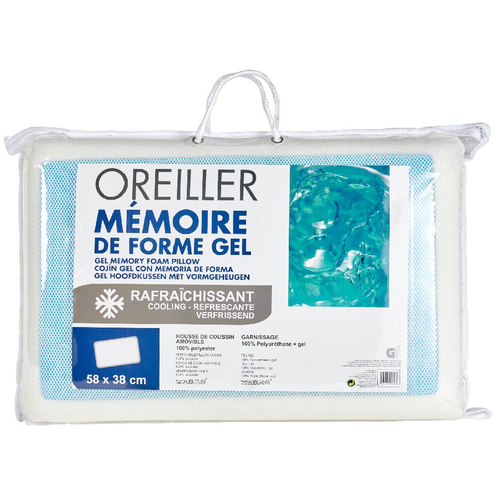 Oreiller mémoire de forme gel rafraîchissant