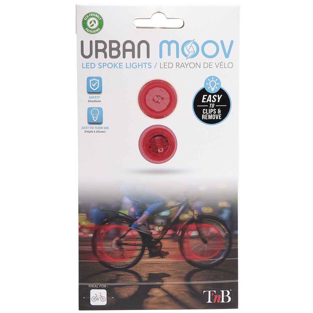 Pack éclairage pour roues de vélo à led rouge URBAN MOOV