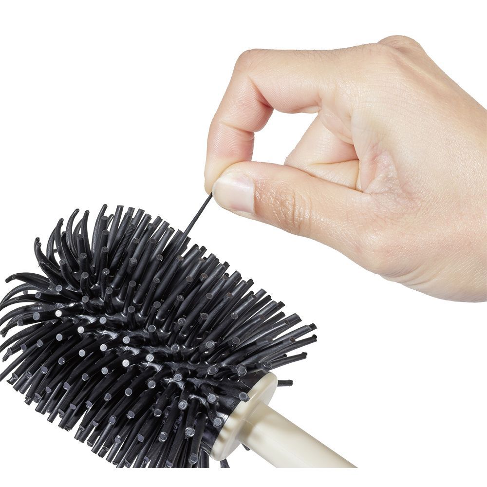 Brosse WC silicone ronde avec support noir