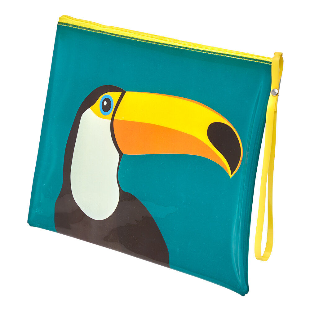 Pochette de plage design toucan