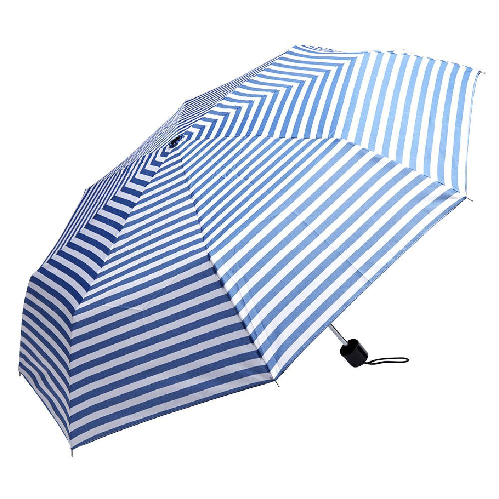 Parapluie manuel à rayure bleues et blanches