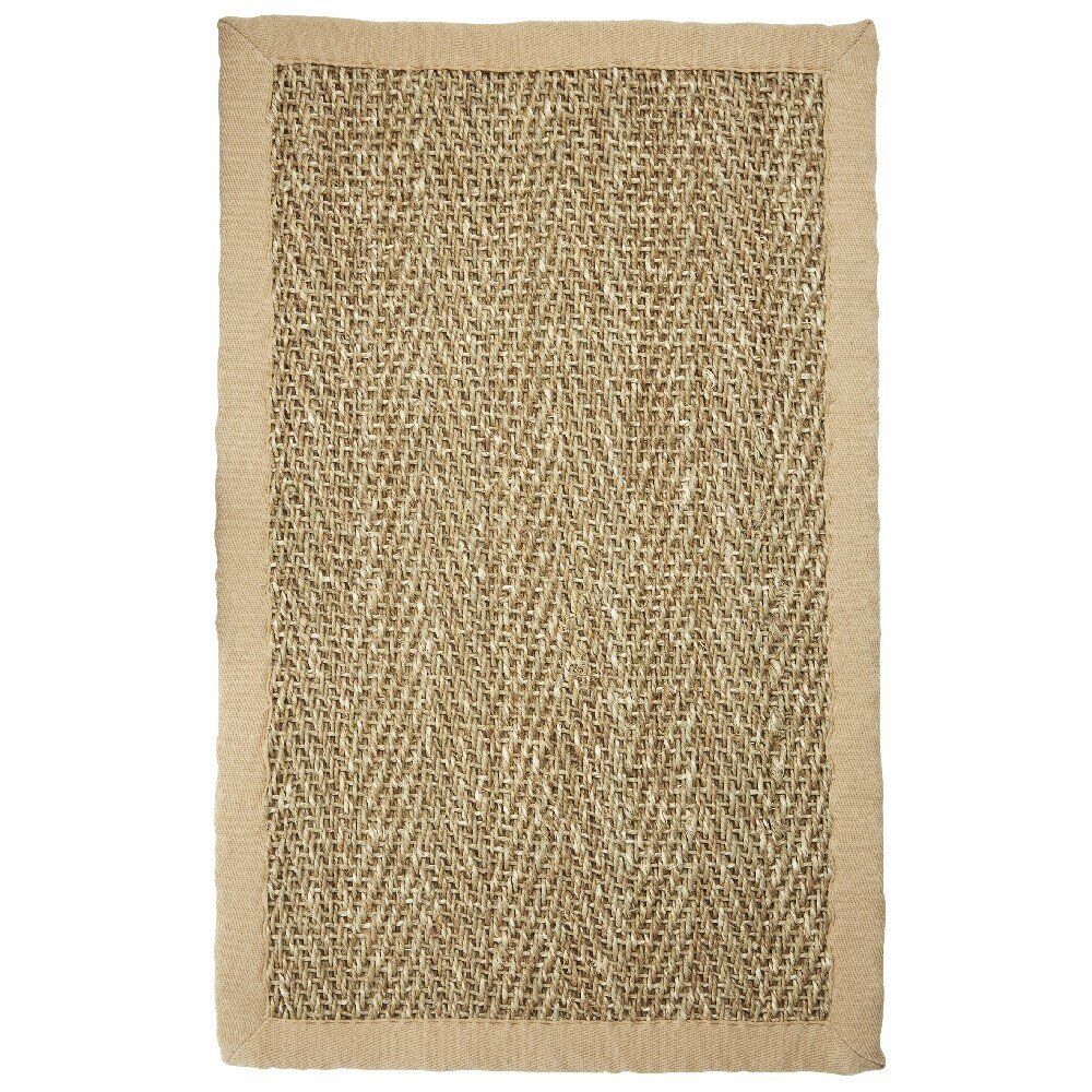 Tapis rectangulaire jonc mer design chevrons