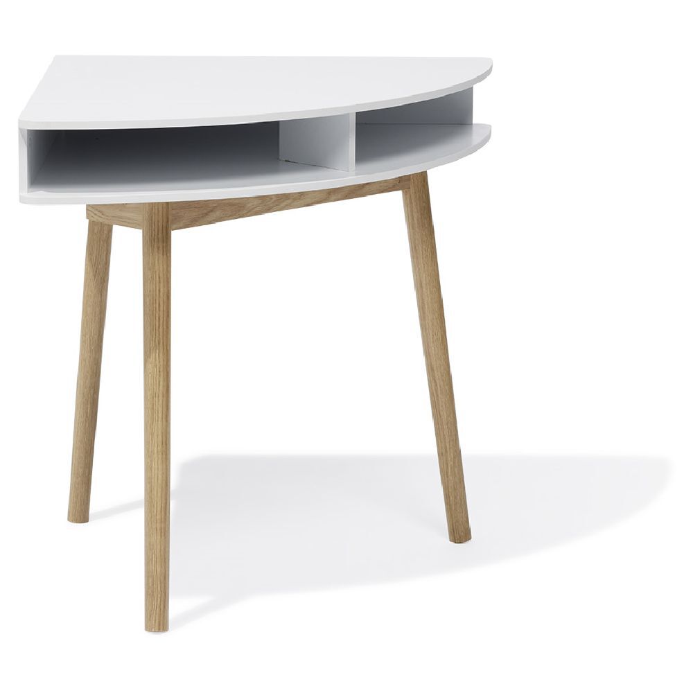 Bureau d'angle Lida blanc naturel - 70x70xH76cm