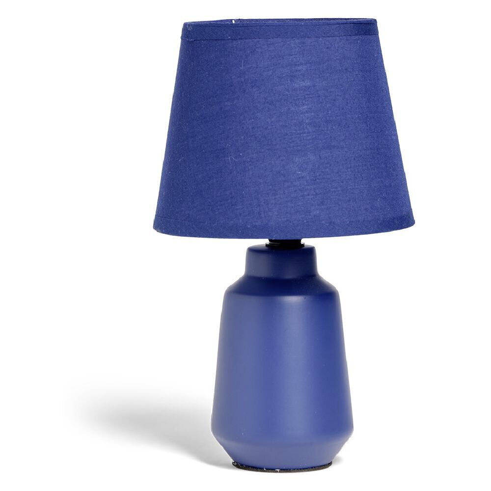 Lampe à poser en céramique avec abat-jour tissu bleu Ø14,2xH24,5cm