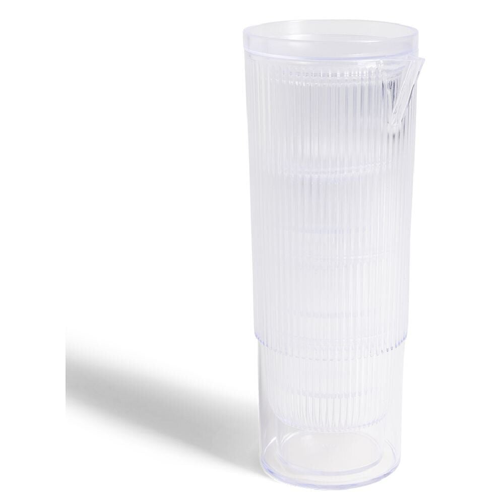 Carafe 1,1L + 4 verres 300mL polystyrène et silicone transparent