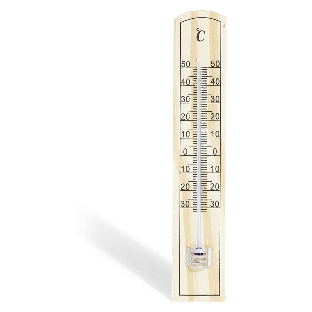 Thermomètre en bois sans mercure intérieur/extérieur H20 cm