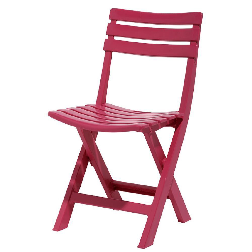 Chaise pliante Relax plastique rose 44x41xH78cm