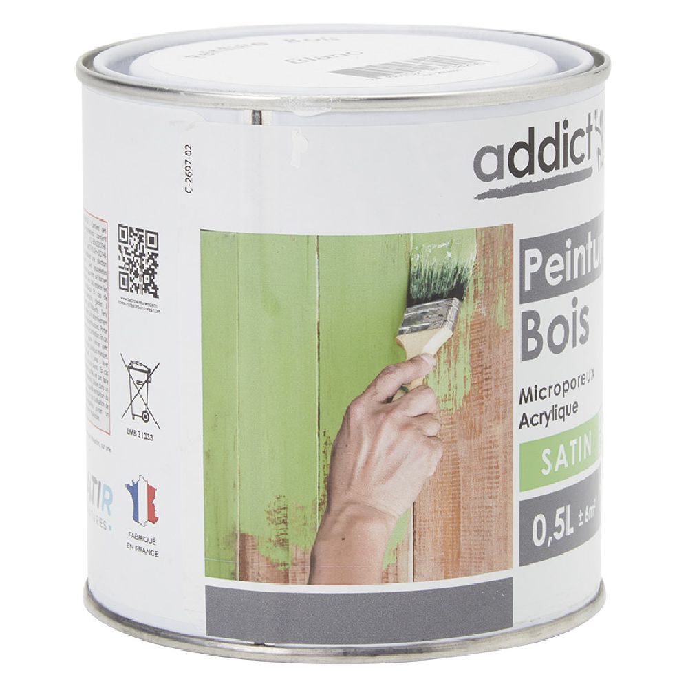 Peinture bois extérieur 0,5L blanc satiné